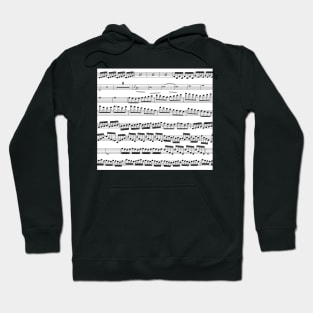 music notes - sheet music black on white Hoodie